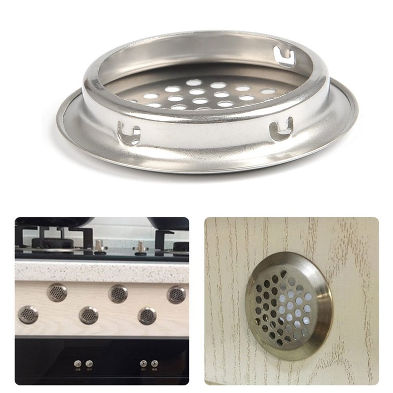 FOCCTS 20PCS 2-1/8 Inch(53mm) Circular Soffit Vent, Stainless Steel Round Soffit Vent Mesh Hole Louver, Circular Mesh Hole Air Vents for Kitchen, Bathroom, Cabinet, Wardrobe, Shoe Cabinet - Image 5